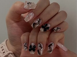 【Black&Pink】デザイン×リボン