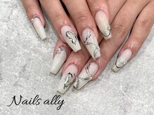 ネイルズアリー 立川店(Nails ally)/蝶×バタフライネイル×秋ネイル