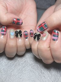 カラフルチェックネイル