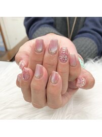 マグネット×ツイードネイル