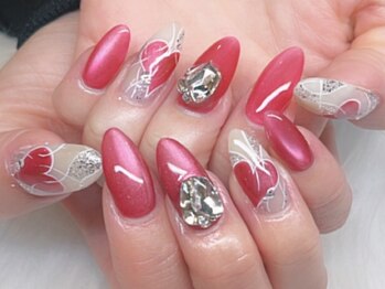 トリーシア(Nail & Beauty Salon Tri-xia)の写真/[初回オフ無料！フリーアート10本￥7300]大人可愛いカラー、マグネット多数*指先から毎日をもっとキレイに♪