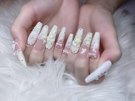 イエロー×ドット×レース