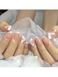 細フレンチリボンネイル