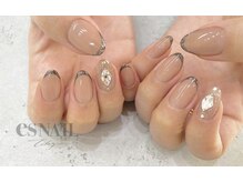 エスネイル 新宿西口店(es NAIL)/フレンチ×ラメ