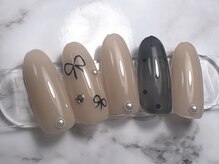 ミリミリネイル(MILI mili nail)/シアーブラック×ベージュ