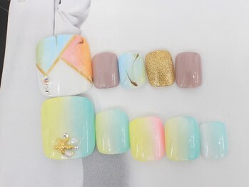 ネイルサロンセレーネ(Selene)/夏フット☆パステル可愛い