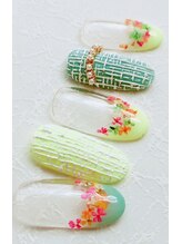 チヒロネイル/春のパステルツイード柄