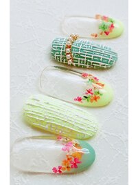 春のパステルツイード柄