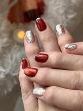 ネイルサロン ミル(Mille)/red&silver