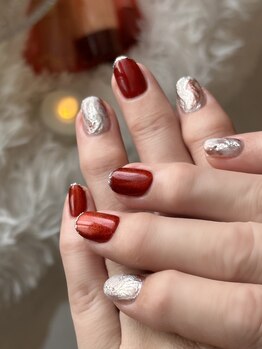 ネイルサロン ミル(Mille)/red&silver