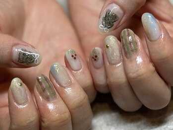 ハレ(80_hare_)/シンプルクリスマスネイル