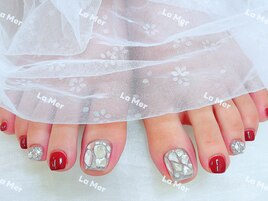 キラキラフットネイル