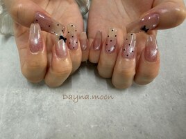 ドット＋リボンネイル