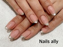 ネイルズアリー 立川店(Nails ally)/ガラスフレンチ×お上品×シアー