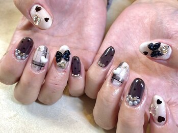 バレンタインネイル