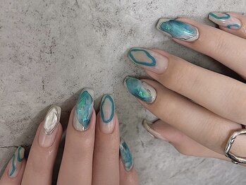 turquoise nuance nail