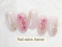 アムールユシマテン 上野湯島店(Amour)/キラキラ春夏のネイル¥7980