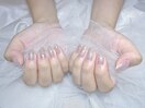 フラッシュネイル/ピンク/ラメ
