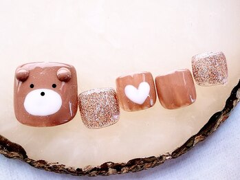くまちゃんネイル¥7500