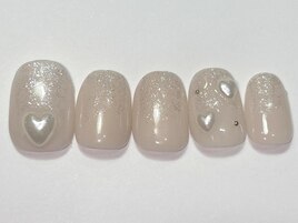 シンプルベージュハート￥5500