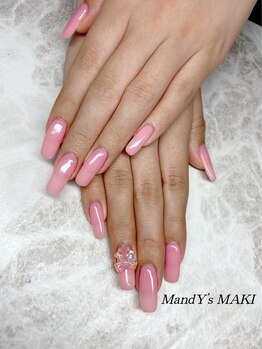 ワンカラー/リボン/ピンク