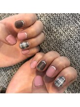 ネイルアンドアイラッシュサロン エスポアール(nail&eyelash salon espoir)/チェックネイル　75分コース