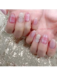 チェック×リングネイル！