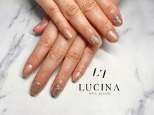 ネイルスタジオ ルキナ(LUCINA)/T-160 秋色ゴールドデザイン