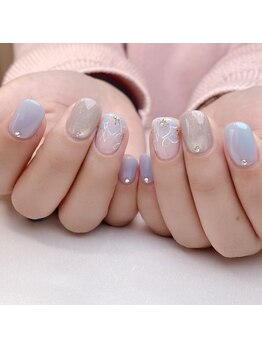 ピオニーネイル(peony nail)/ネモフィラ