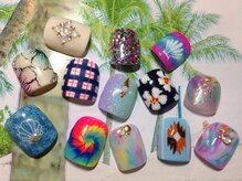 ネイルアンドアイラッシュサロン エスポアール(nail&eyelash salon espoir)/ボタニカル　タイダイ