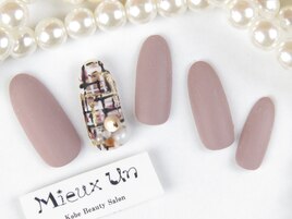 グレー×ツイードチェック