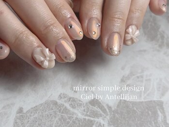 かわいいワンホンリボンネイル