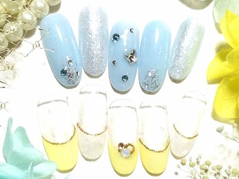 パーフェクトネイル 桜ヶ丘店(Perfect Nail)の写真/【￥6930☆蝶ストーンネイル・水玉フレンチネイル】旬のデザインネイルがおすすめ☆