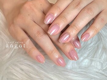 アンガット(angot.)/スキニーラメフレンチネイル