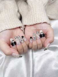 チェックフレンチネイル