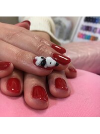 スヌーピー寝そべりネイル☆