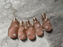 ソロルル ネイル(Sororuru Nail)/ミラーうねうねフレンチ