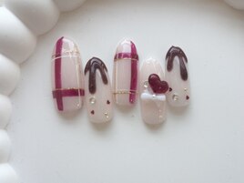 バレンタインネイル/8000円