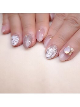 ピオニーネイル(peony nail)/レース　3Dビジュー