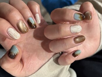 フォルクネイル(:volk nail)/ブルー×ラテ