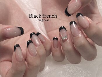 リン 恵比寿(RiN.)/ブラックフレンチネイル akane