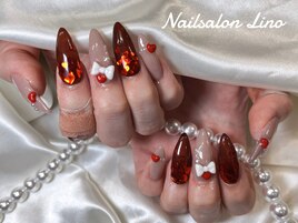 バレンタインネイル
