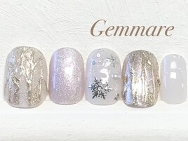 雪の結晶メタリックネイル