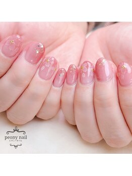 ピオニーネイル(peony nail)/たらしこみ　桜