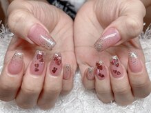 レアネイル 新宿(le'a nail)/埋め込みハートデザイン