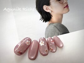 【ホログラムフラワーネイル】