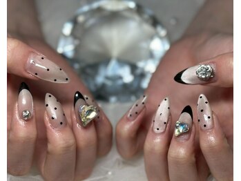 ジェー エス シー ネイル(J.S.C.nail)/ドット/フレンチ/黒ネイル