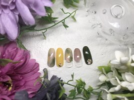 くすみカラーで春ネイル♪