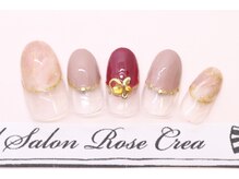 ローズクレア(Rose Crea)/タイダイ柄丸フレンチネイル