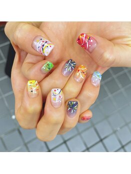 グラマラス アンジェアイ 荻窪店(glamourous ange eye)/夏祭り＊ネイル